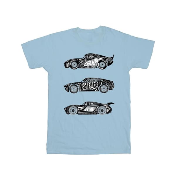 Disney Dam/Tjej Cars Text Racers Boyfriend T-shirt i bomull