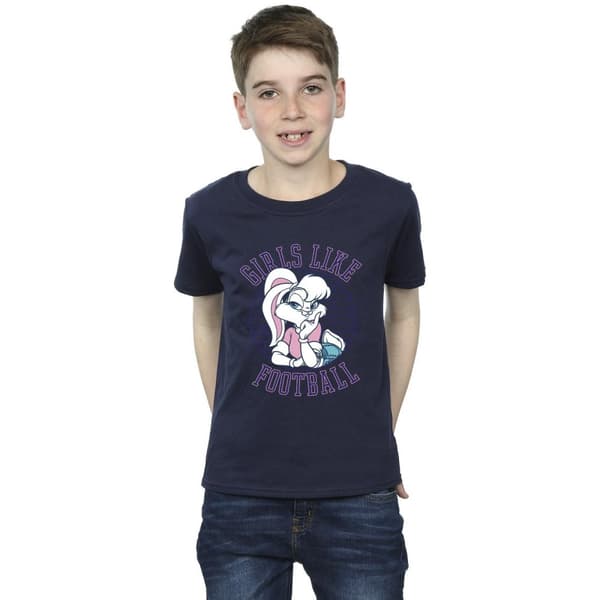 Looney Tunes Boys Lola Bunny Girls Like Football - T-shirt för pojkar