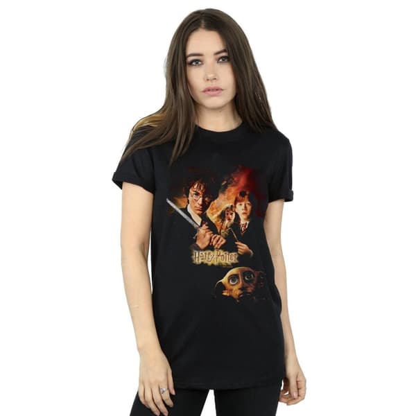 Harry Potter Womens/Ladies Chamber Of Secrets Poster Cotton Boyfriend T-Shirt