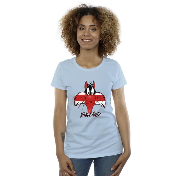 Looney Tunes Womens/Ladies Sylvester England Face Cotton T-Shirt