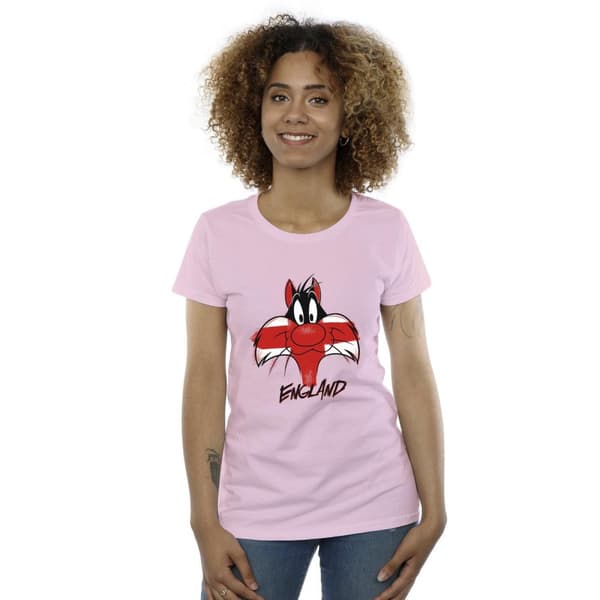 Looney Tunes Womens/Ladies Sylvester England Face Cotton T-Shirt