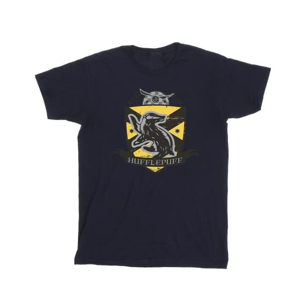 Harry Potter Girls Hufflepuff Chest Badge Cotton T-Shirt