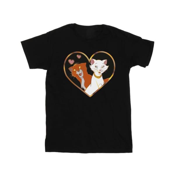 Disney Womens/Ladies The Aristocats Heart Cotton Boyfriend T-Shirt