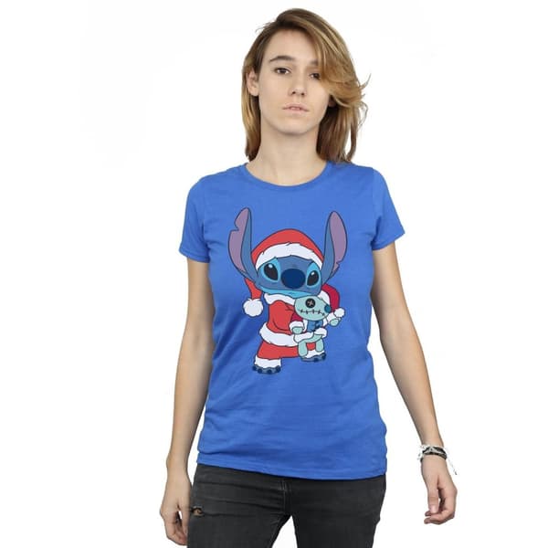Disney Womens/Ladies Lilo And Stitch Stitch Christmas Cotton T-Shirt
