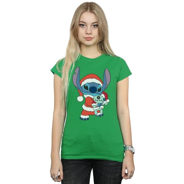 Disney Womens/Ladies Lilo And Stitch Stitch Christmas Cotton T-Shirt