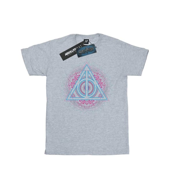 Harry Potter Womens/Ladies Neon Deathly Hallows Cotton Boyfriend T-Shirt