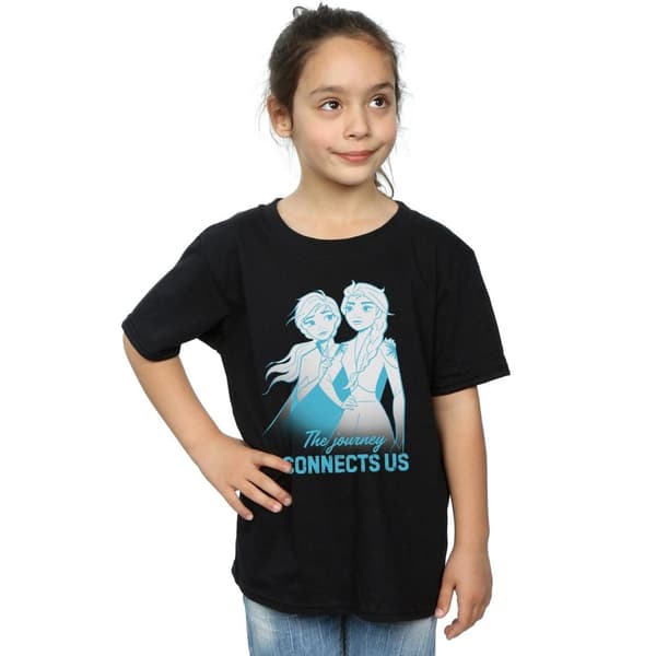Disney Girls Frozen 2 Elsa and Anna The Journey Connects Us Cotton T-Shirt