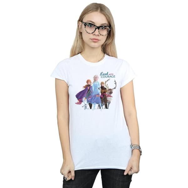 Disney Frozen 2 Lead With Courage - bomulls-T-shirt för kvinnor/damer