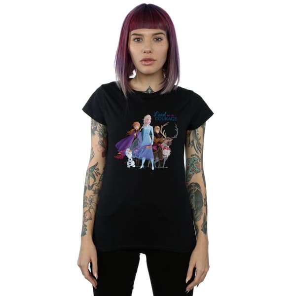 Disney Frozen 2 Lead With Courage - bomulls-T-shirt för kvinnor/damer