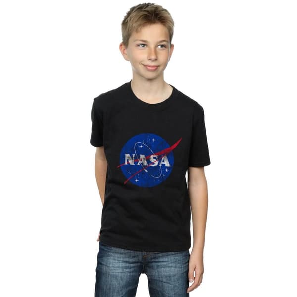 NASA Boys Classic Insignia Logo Distressed T-Shirt