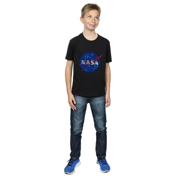 NASA Boys Classic Insignia Logo Distressed T-Shirt
