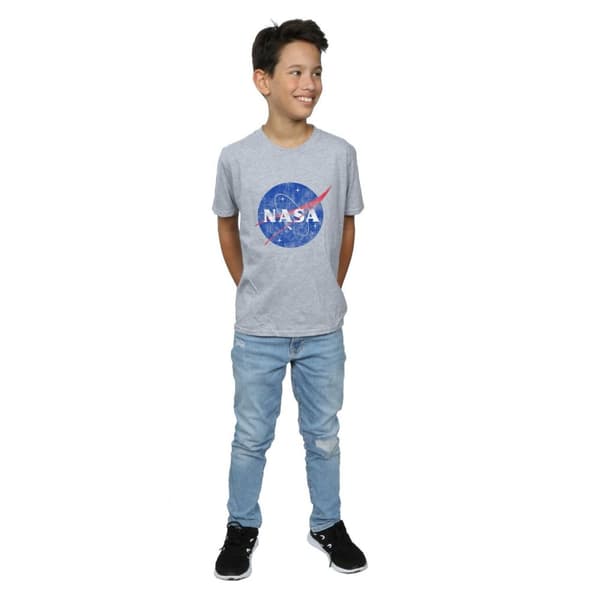 NASA Boys Classic Insignia Logo Distressed T-Shirt