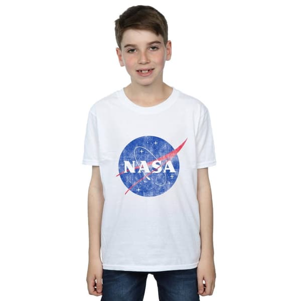 NASA Boys Classic Insignia Logo Distressed T-Shirt
