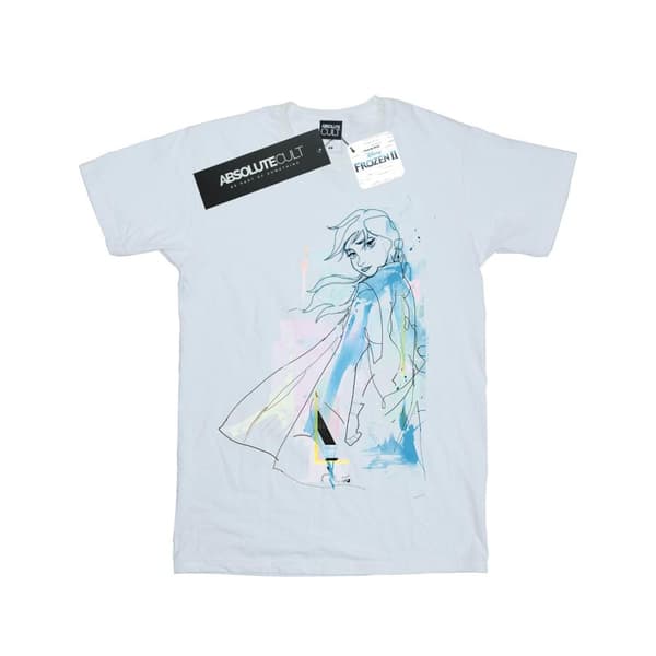Disney Frozen 2 Anna akvarellskiss T-shirt i bomull för flickor White 5-6 Years