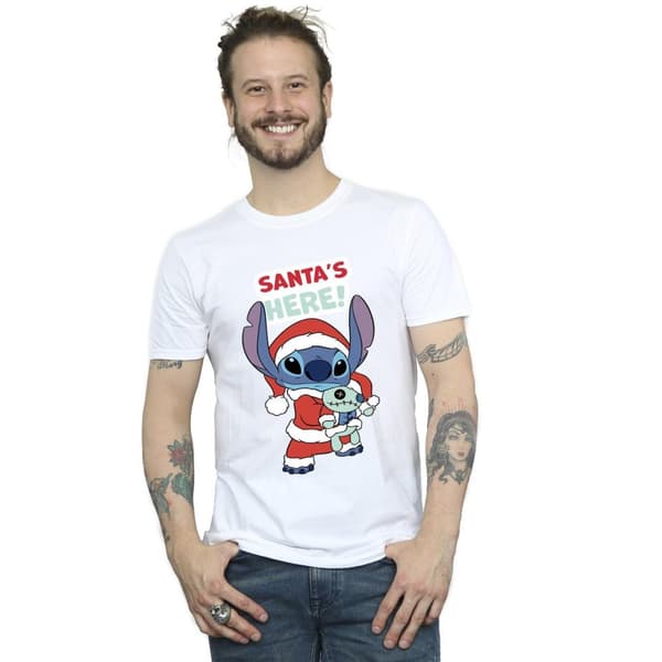 Disney Lilo & Stitch Santa´s Here T-shirt för herrar