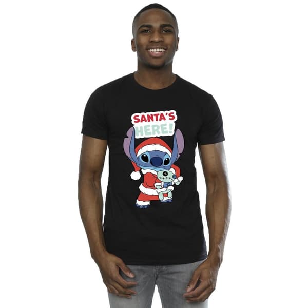 Disney Mens Lilo & Stitch Santa´s Here T-Shirt