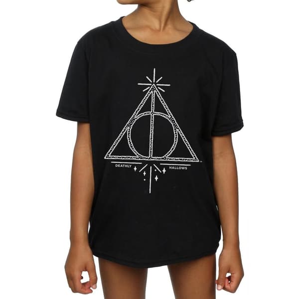 Harry Potter Girls Deathly Hallows Symbol Cotton T-Shirt