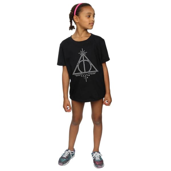Harry Potter Girls Deathly Hallows Symbol Cotton T-Shirt
