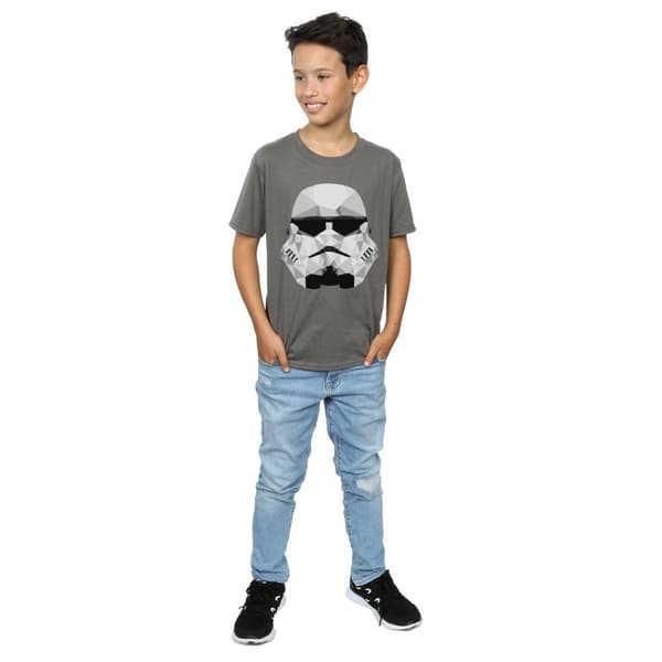 Star Wars Boys Stormtrooper Geometric Helmet T-Shirt