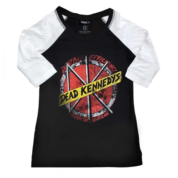 Dead Kennedys Womens/Ladies Destroy Cotton Raglan T-Shirt Black/White 3XL