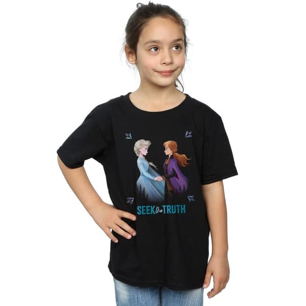 Disney Girls Frozen 2 Elsa And Anna Seek The Truth Cotton T-Shirt