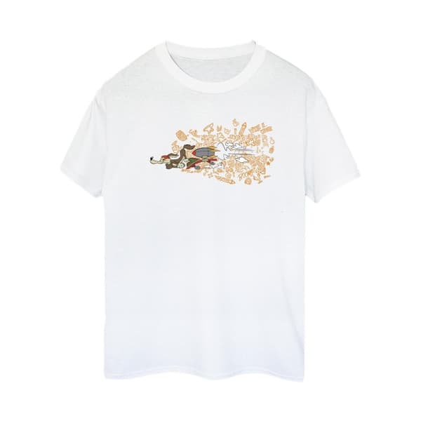 Looney Tunes Womens/Ladies ACME Doodles Wile E Coyote Cotton Boyfriend T-Shirt