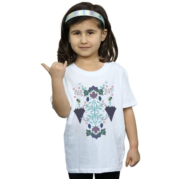 Disney Mary Poppins - T-shirt i bomull med blommigt collage för flickor