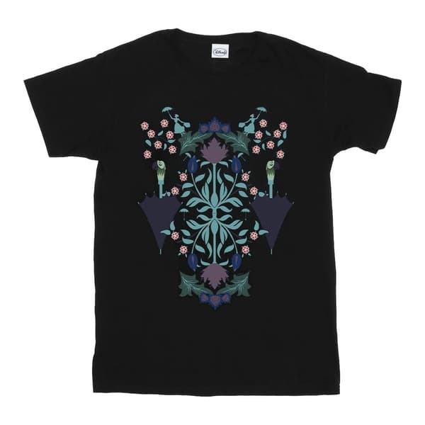 Disney Mary Poppins - T-shirt i bomull med blommigt collage för flickor