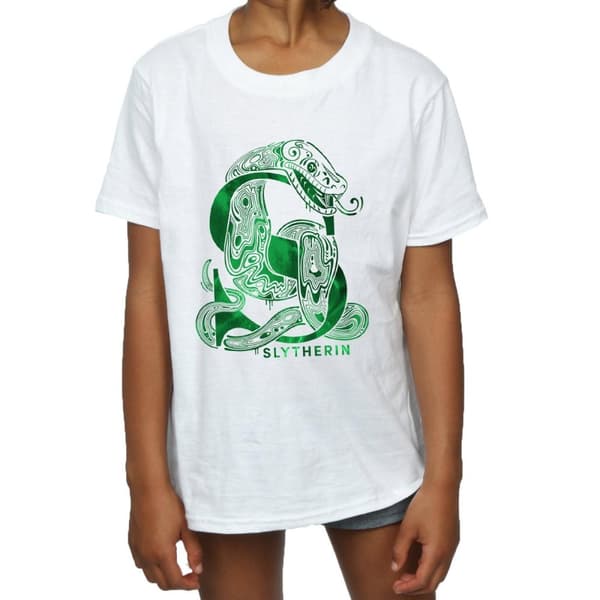 Harry Potter Slytherin Snake T-shirt i bomull för flickor