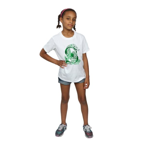Harry Potter Slytherin Snake T-shirt i bomull för flickor