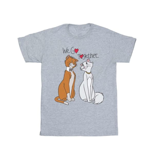 Disney Dam/Tjej Aristocats We Go Together - pojkvänströja i bomull Sports Grey S