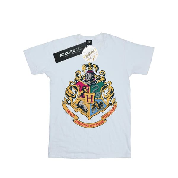 Harry Potter Mens Hogwarts Crest Gold Ink T-Shirt