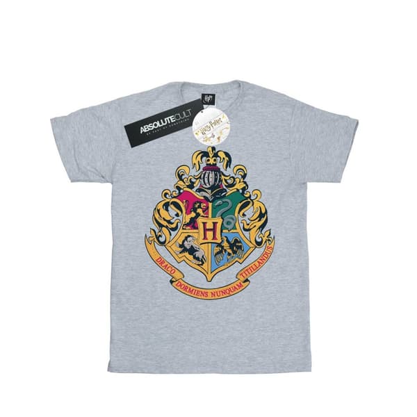 Harry Potter Mens Hogwarts Crest Gold Ink T-Shirt