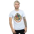 Miniatyrbillede 2 af 3: Harry Potter Mens Hogwarts Crest Gold Ink T-Shirt