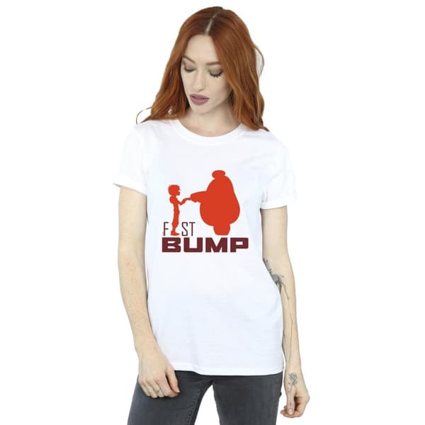 Disney Dam/kvinnor Big Hero 6 Baymax Fist Bump Cutout Bomull Boyfriend T-shirt
