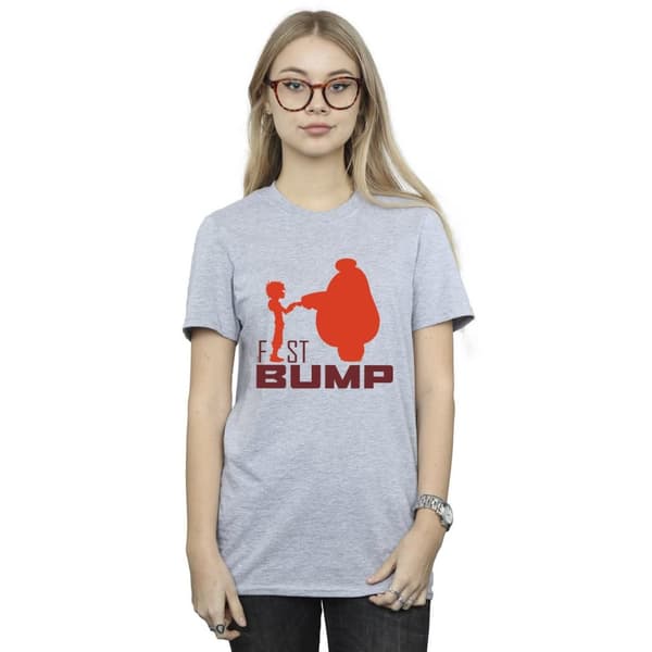 Disney Dam/kvinnor Big Hero 6 Baymax Fist Bump Cutout Bomull Boyfriend T-shirt