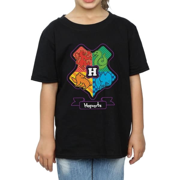 Harry Potter Girls Hogwarts Junior Crest Cotton T-Shirt