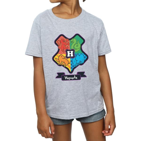 Harry Potter Girls Hogwarts Junior Crest Cotton T-Shirt