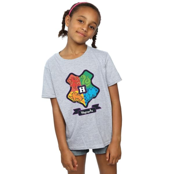 Harry Potter Girls Hogwarts Junior Crest Cotton T-Shirt