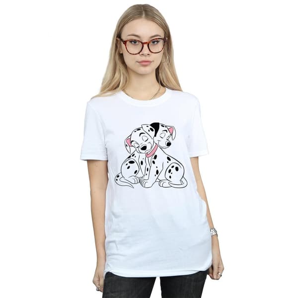 Disney Dam/Tjej 101 Dalmatians Puppy Love Boyfriend T-shirt i bomull