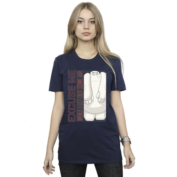 Disney Womens/Ladies Big Hero 6 Baymax Excuse Me Some Air Cotton Boyfriend T-Shirt