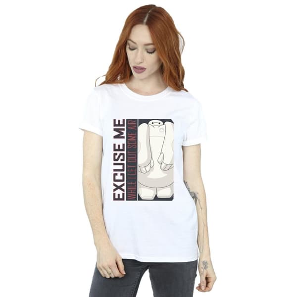 Disney Womens/Ladies Big Hero 6 Baymax Excuse Me Some Air Cotton Boyfriend T-Shirt