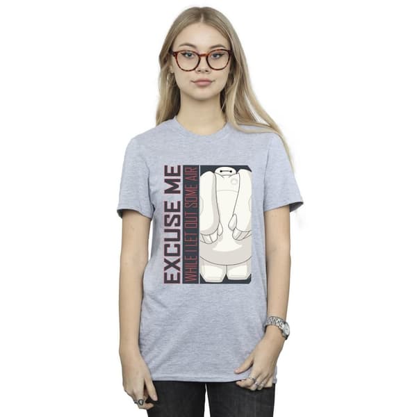 Disney Womens/Ladies Big Hero 6 Baymax Excuse Me Some Air Cotton Boyfriend T-Shirt
