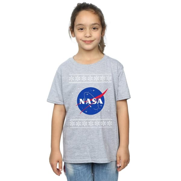 NASA Klassisk t-shirt i fair isle-bomull för flickor