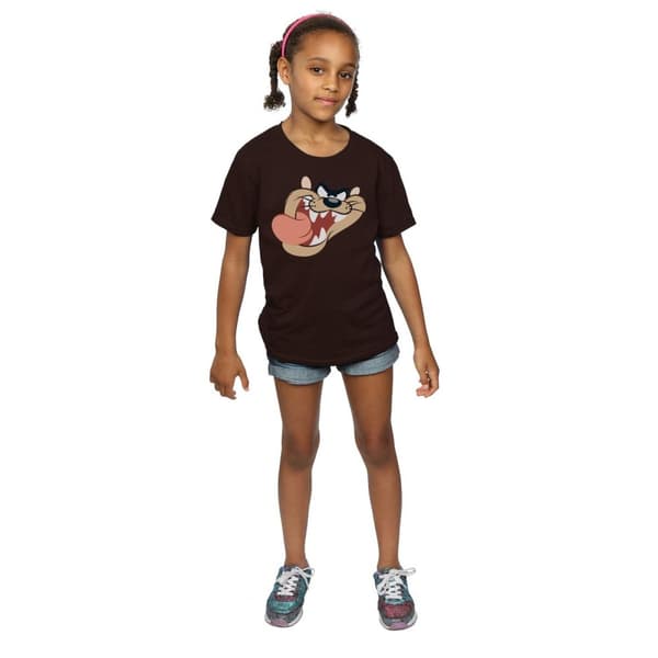 Looney Tunes Tasmanian Devil Face - bomulls-T-shirt för flickor