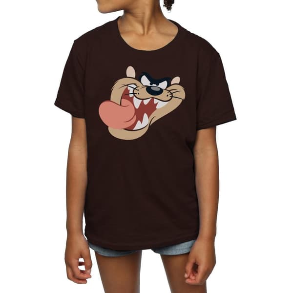 Looney Tunes Tasmanian Devil Face - bomulls-T-shirt för flickor