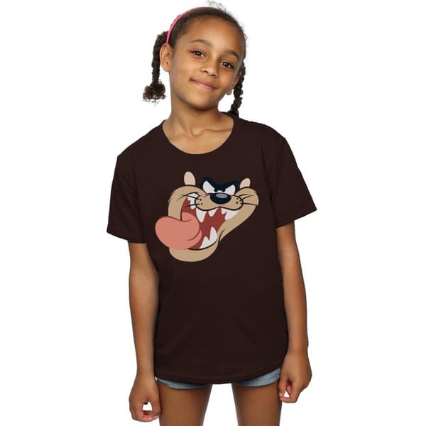 Looney Tunes Tasmanian Devil Face - bomulls-T-shirt för flickor