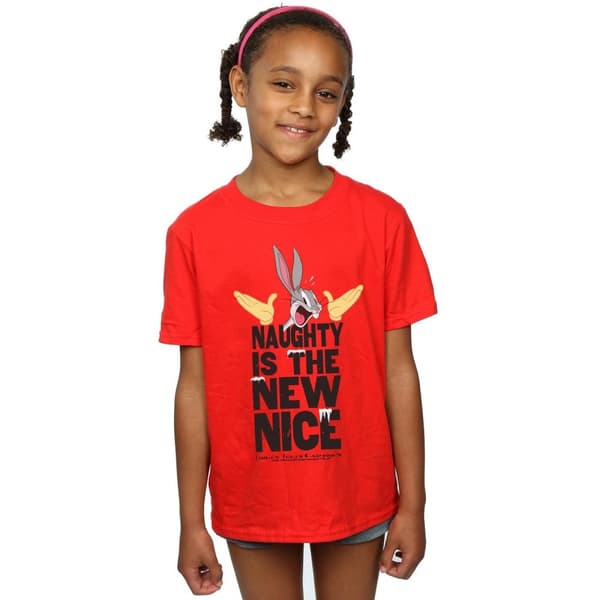 Looney Tunes T-shirt i bomull för flickor Naughty Is The New Nice