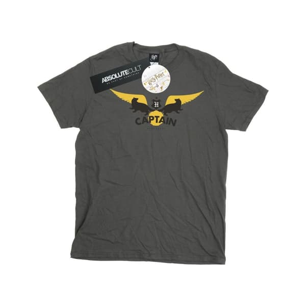 Harry Potter Boys Hufflepuff Captain T-Shirt Charcoal 12-13 Years
