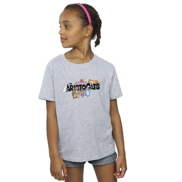 Disney T-shirt i bomull med Aristocats-logotyp för flickor